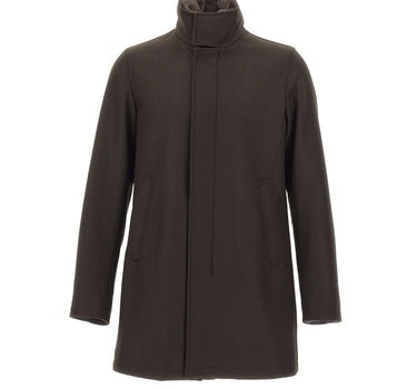 HERNO Cappotto in twill di misto lana BROWN Uomo 