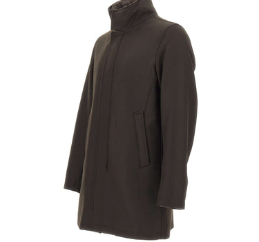 HERNO Cappotto in twill di misto lana BROWN Uomo 