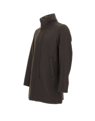 HERNO Cappotto in twill di misto lana BROWN Uomo 