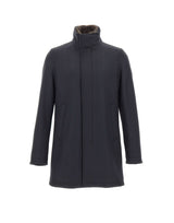 HERNO Cappotto in twill di misto lana BLUE Uomo 