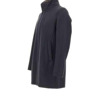 HERNO Cappotto in twill di misto lana BLUE Uomo 