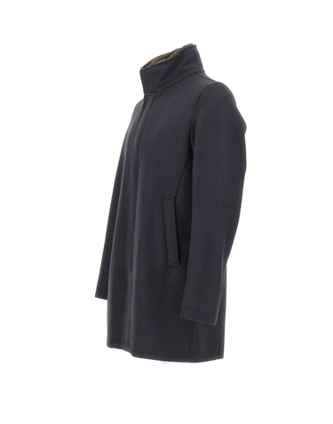 HERNO Cappotto in twill di misto lana BLUE Uomo 