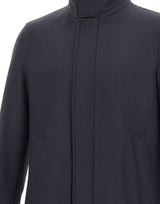 HERNO Cappotto in twill di misto lana BLUE Uomo 