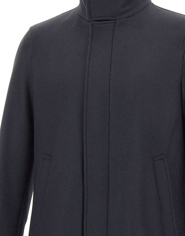 HERNO Cappotto in twill di misto lana BLUE Uomo 
