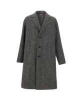 HERNO Cappotto lungo Chevron in lana GREY Uomo 