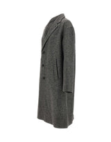 HERNO Cappotto lungo Chevron in lana GREY Uomo 