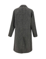 HERNO Cappotto lungo Chevron in lana GREY Uomo 