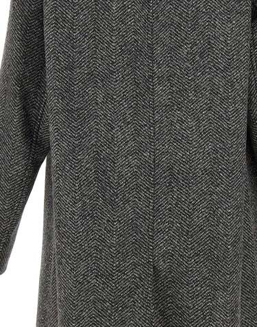 HERNO Cappotto lungo Chevron in lana GREY Uomo 