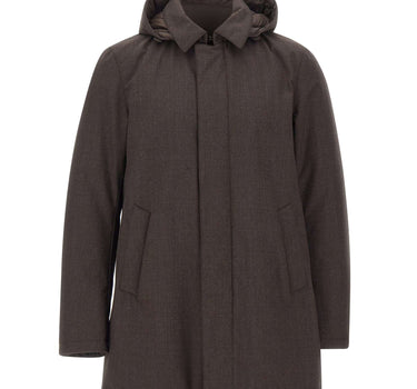 HERNO Parka in flanella con membrana impermeabile BROWN Uomo 