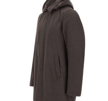 HERNO Parka in flanella con membrana impermeabile BROWN Uomo 