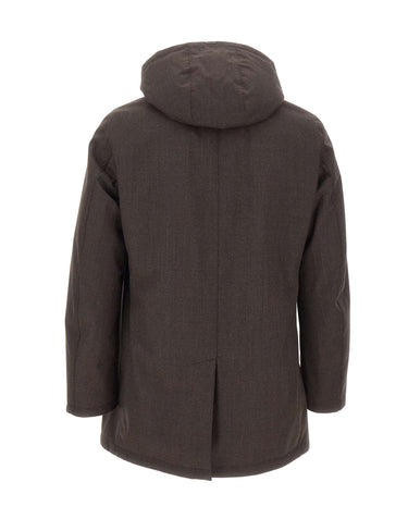 HERNO Parka in flanella con membrana impermeabile BROWN Uomo 