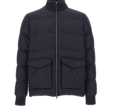 HERNO Bomber in tweed di lana BLUE Uomo 