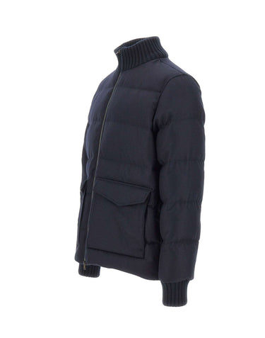 HERNO Bomber in tweed di lana BLUE Uomo 