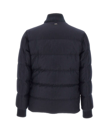 HERNO Bomber in tweed di lana BLUE Uomo 