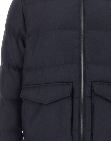 HERNO Bomber in tweed di lana BLUE Uomo 