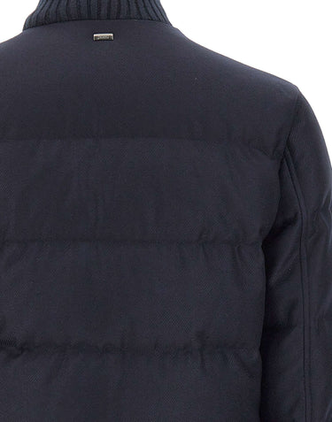 HERNO Bomber in tweed di lana BLUE Uomo 