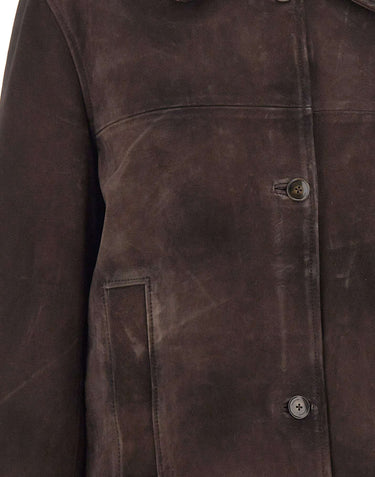 HERSKIND Giacca in pelle scamosciata "Manon" BROWN Donna 