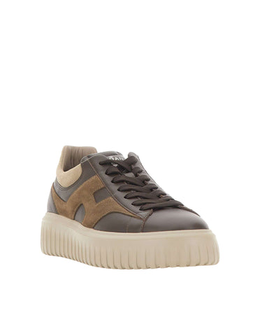 HOGAN Sneakers "H-Stripes" BROWN Uomo 