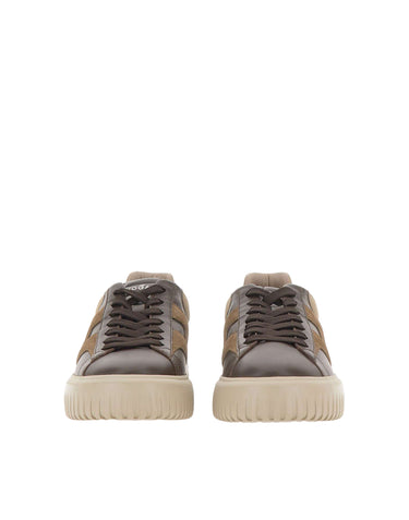 HOGAN Sneakers "H-Stripes" BROWN Uomo 