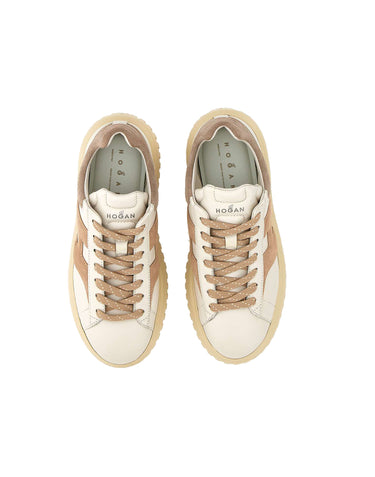 HOGAN Sneakers "H-Stripes" BEIGE Donna 
