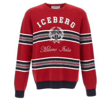 ICEBERG Maglia in lana con ricamo RED Uomo 