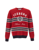 ICEBERG Maglia in lana con ricamo RED Uomo 