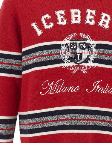 ICEBERG Maglia in lana con ricamo RED Uomo 
