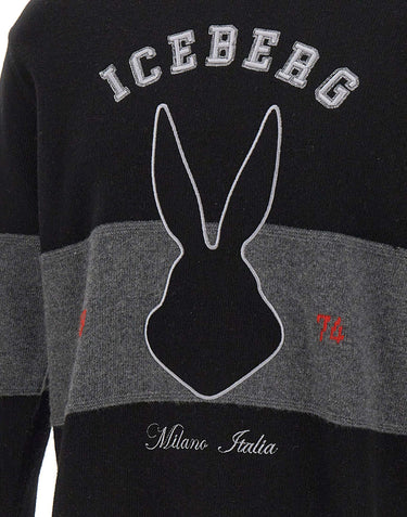 Maglia in lana vergine A0157077 9000 ICEBERG 
