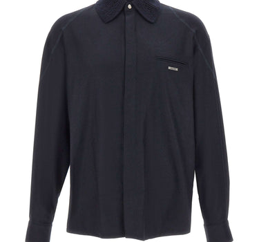 ICEBERG Giacca overshirt in misto lana BLUE Uomo 