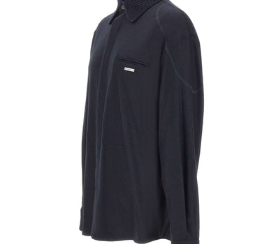 ICEBERG Giacca overshirt in misto lana BLUE Uomo 