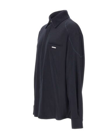 ICEBERG Giacca overshirt in misto lana BLUE Uomo 