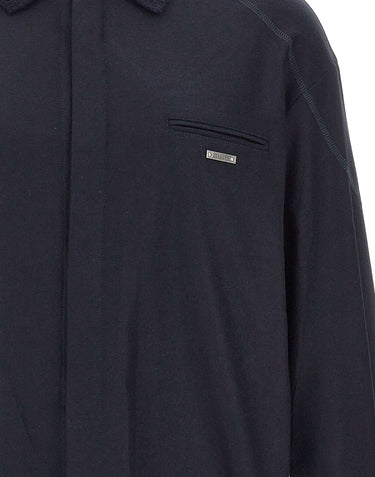 ICEBERG Giacca overshirt in misto lana BLUE Uomo 