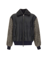 ICEBERG Giubbotto in panno di lana con zip BLACK Uomo 