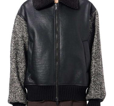 ICEBERG Giubbotto in panno di lana con zip BLACK Uomo 