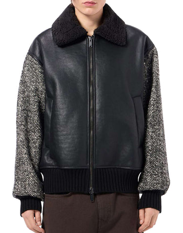 ICEBERG Giubbotto in panno di lana con zip BLACK Uomo 