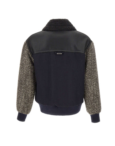 ICEBERG Giubbotto in panno di lana con zip BLACK Uomo 