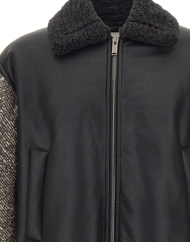 ICEBERG Giubbotto in panno di lana con zip BLACK Uomo 