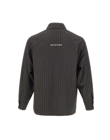 IMP MADE FOR PLEASURE Giacca gessata con zip GREY Uomo 