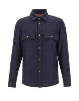 JACOB COHEN Giacca overshirt in flanella di lana BLUE Uomo 