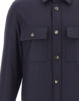 JACOB COHEN Giacca overshirt in flanella di lana BLUE Uomo 