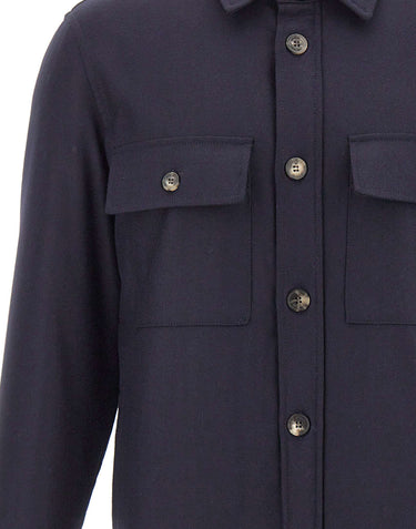 JACOB COHEN Giacca overshirt in flanella di lana BLUE Uomo 