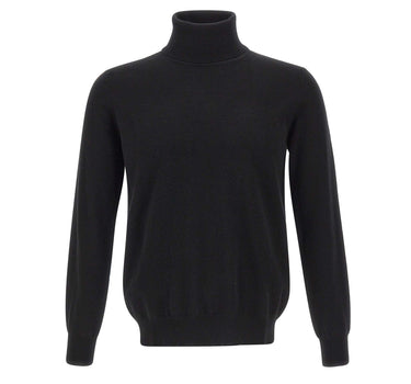 KANGRA Maglia dolcevita in lana e cashmere BLACK Uomo 