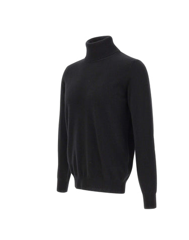 KANGRA Maglia dolcevita in lana e cashmere BLACK Uomo 