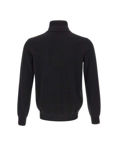 KANGRA Maglia dolcevita in lana e cashmere BLACK Uomo 