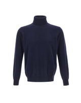 KANGRA Maglia dolcevita in lana e cashmere BLUE Uomo 