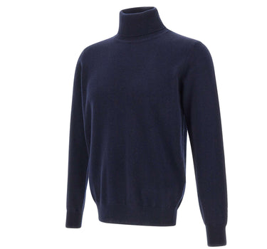 KANGRA Maglia dolcevita in lana e cashmere BLUE Uomo 