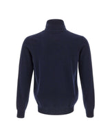 KANGRA Maglia dolcevita in lana e cashmere BLUE Uomo 