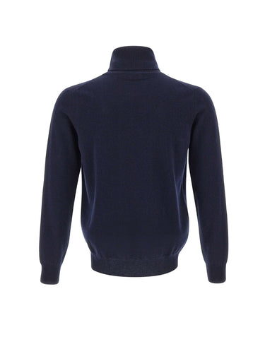 KANGRA Maglia dolcevita in lana e cashmere BLUE Uomo 