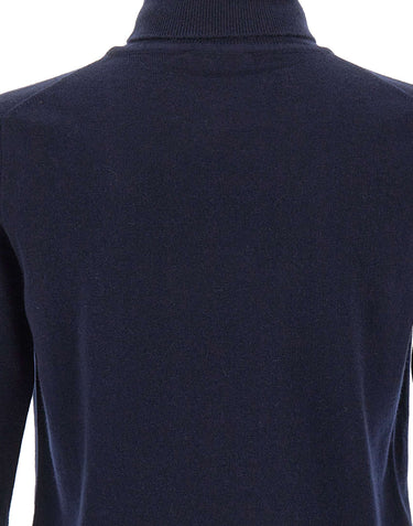 KANGRA Maglia dolcevita in lana e cashmere BLUE Uomo 