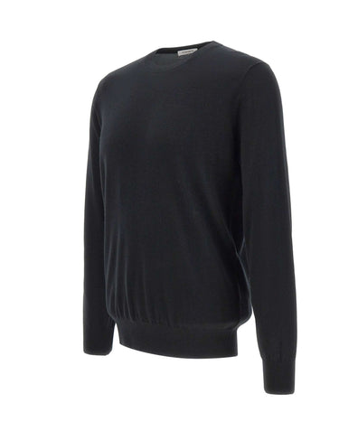 KANGRA Maglia in seta e cashmere BLACK Uomo 